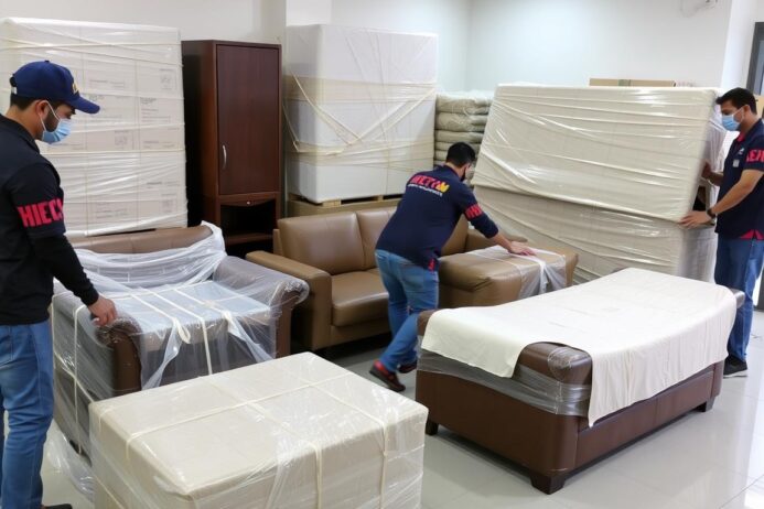 تغليف احترافي للأثاث قبل نقله من الدمام إلى جدة