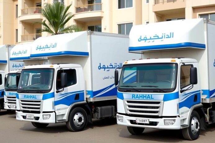 شاحنات شركة رحال لنقل العفش في جدة
