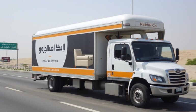 شاحنة شركة رحال لنقل عفش من جدة إلى الطائف