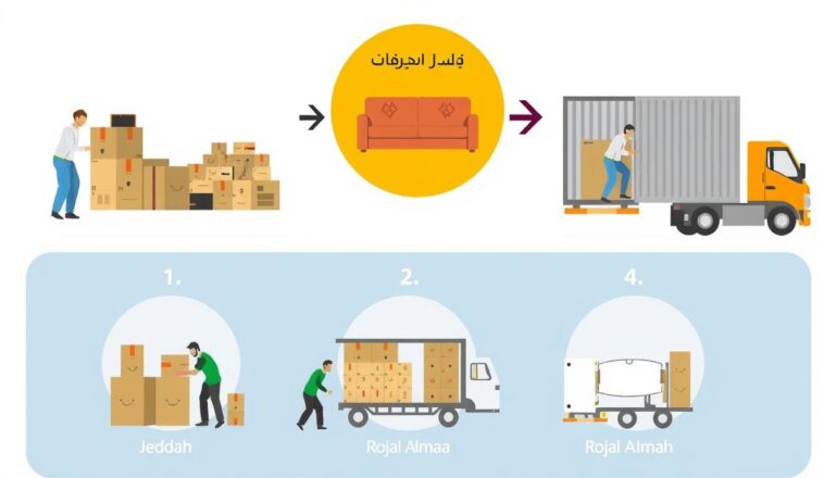 مراحل نقل العفش من جدة إلى رجال ألمع