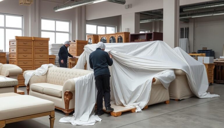 تغليف احترافي للأثاث الفاخر في جدة