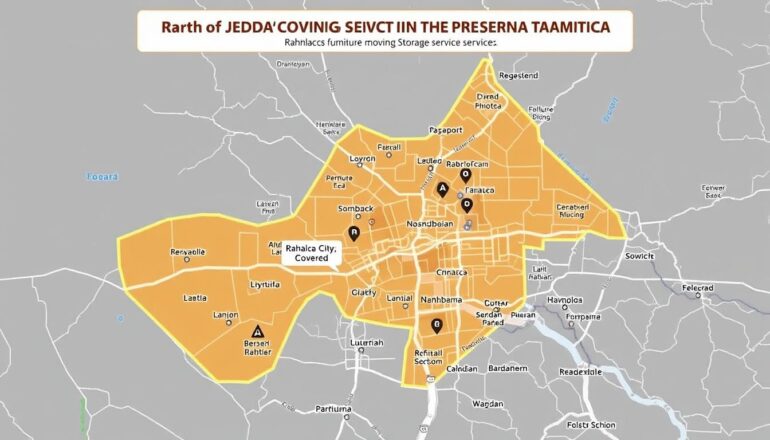 خريطة مناطق خدمة نقل عفش مع تخزين أثاث داخل جدة