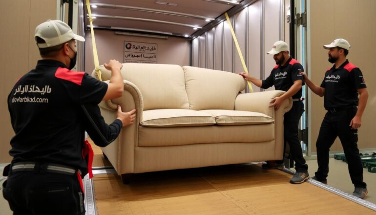 فريق رحالكو المحترف أثناء نقل العفش في جدة