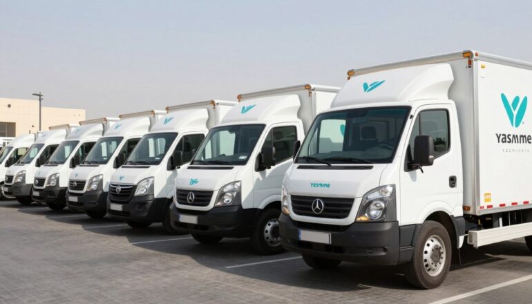 أسطول سيارات نقل عفش حديثة في حي الياسمين جدة