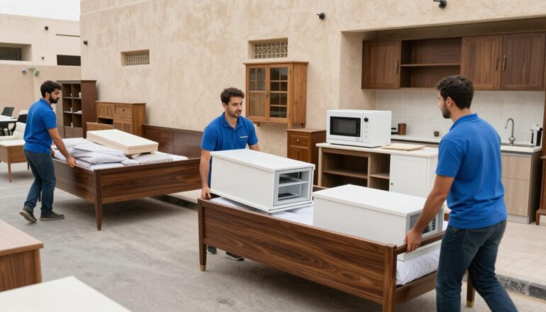 أنواع مختلفة من الأثاث يتم نقلها بواسطة شركة نقل عفش حي البساتين جدة
