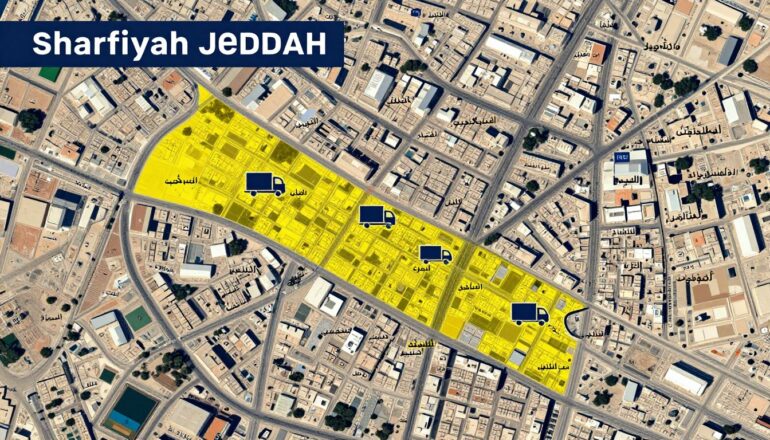 خريطة توضح تغطية خدمة نقل عفش حي الشرفية جدة لجميع المناطق خريطة توضح تغطية خدمة نقل عفش حي الشرفية جدة لجميع المناطق