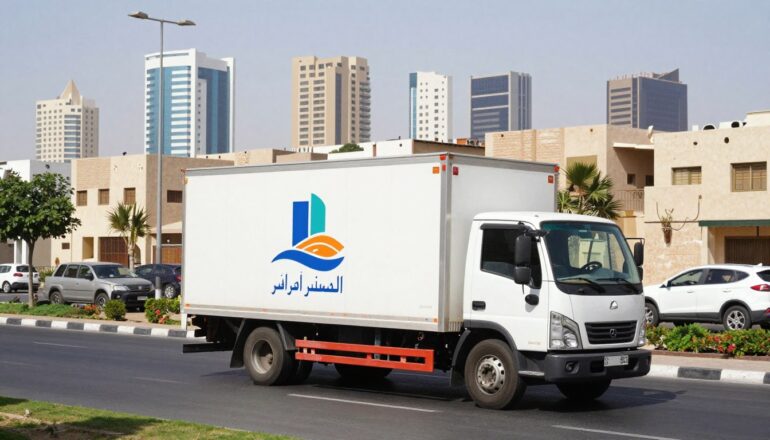 شاحنة نقل عفش تتنقل بين أحياء جدة المختلفة بما فيها حي الأجواد