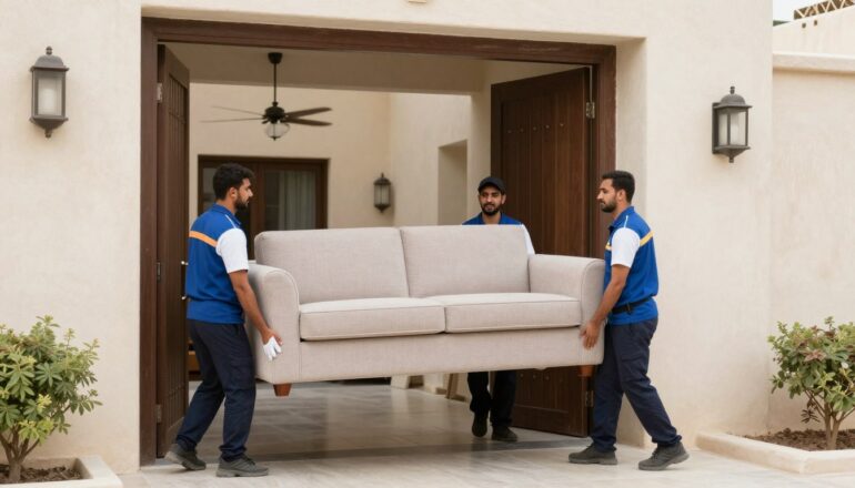 فريق محترف يقوم بنقل العفش في حي النسيم