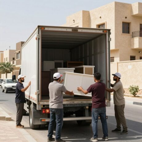 فريق نقل العفش يعمل في الأحياء الجنوبية من جدة