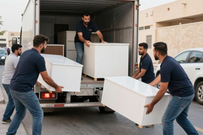 فريق نقل عفش يعمل بسرعة واحترافية في حي الياسمين جدة