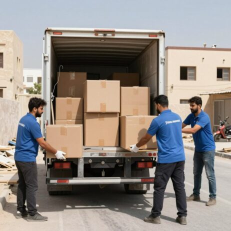 فريق نقل عفش يقوم بجميع مراحل النقل من الفك إلى التركيب في حي الأجواد